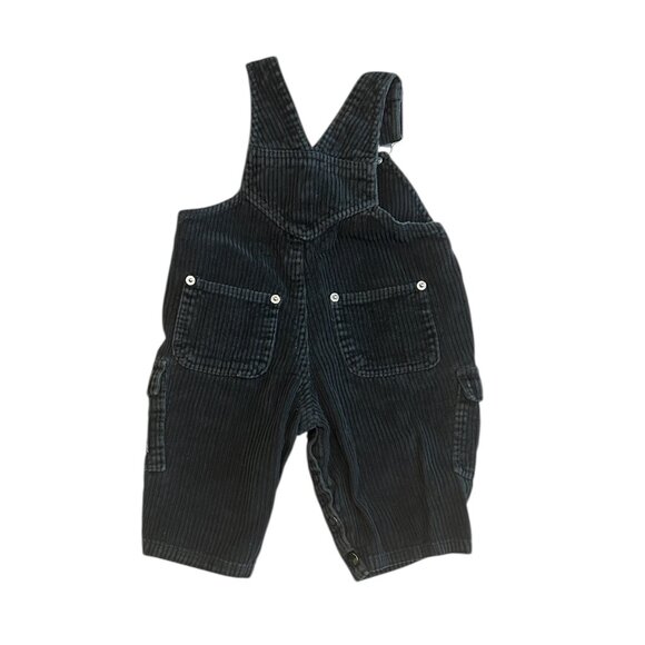 Infant Black Corduroy Overalls 12M Harley Davidson Style Cargo Pockets Logo - Picture 5 of 6